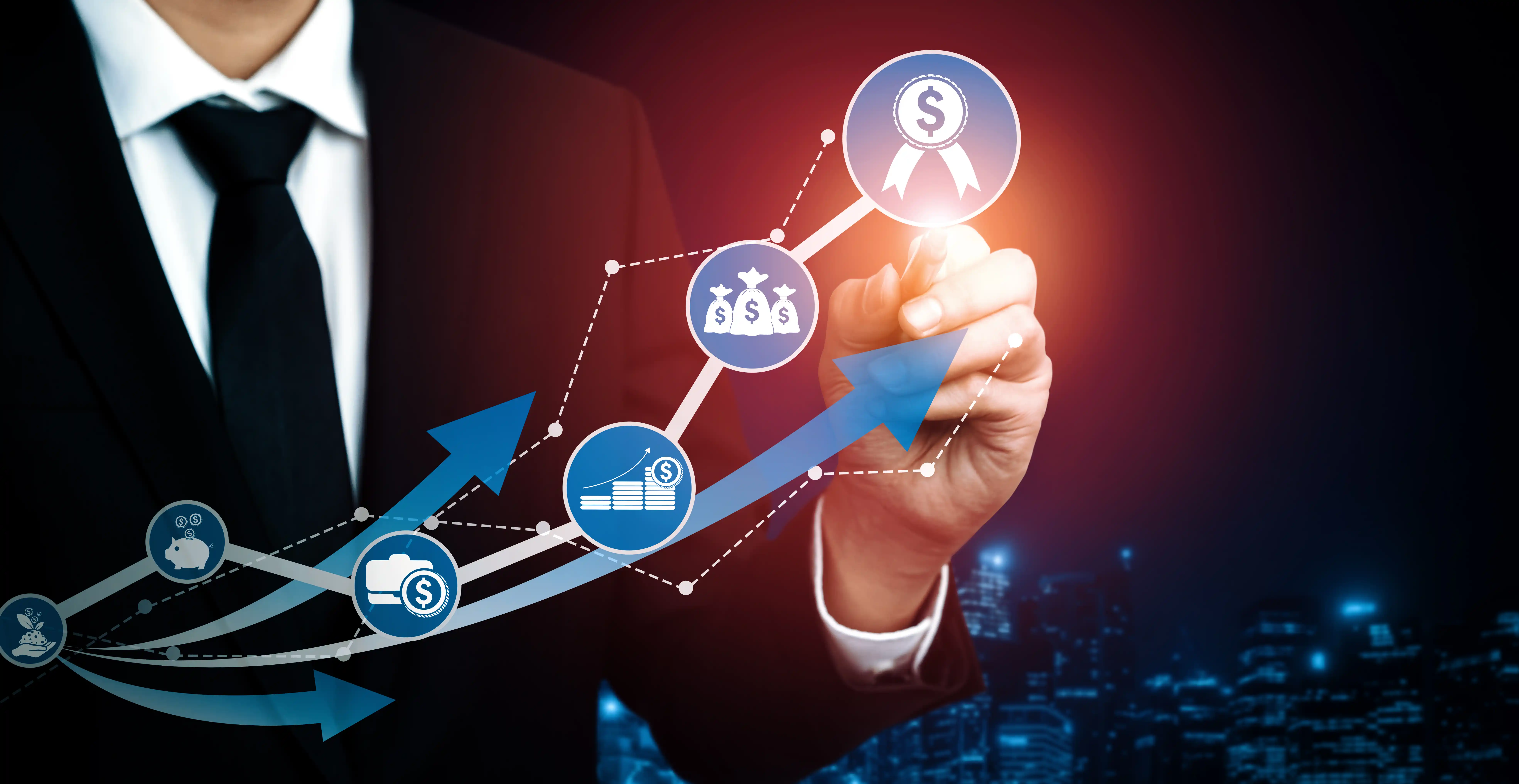 Diversified revenue analytics showing multiple income streams