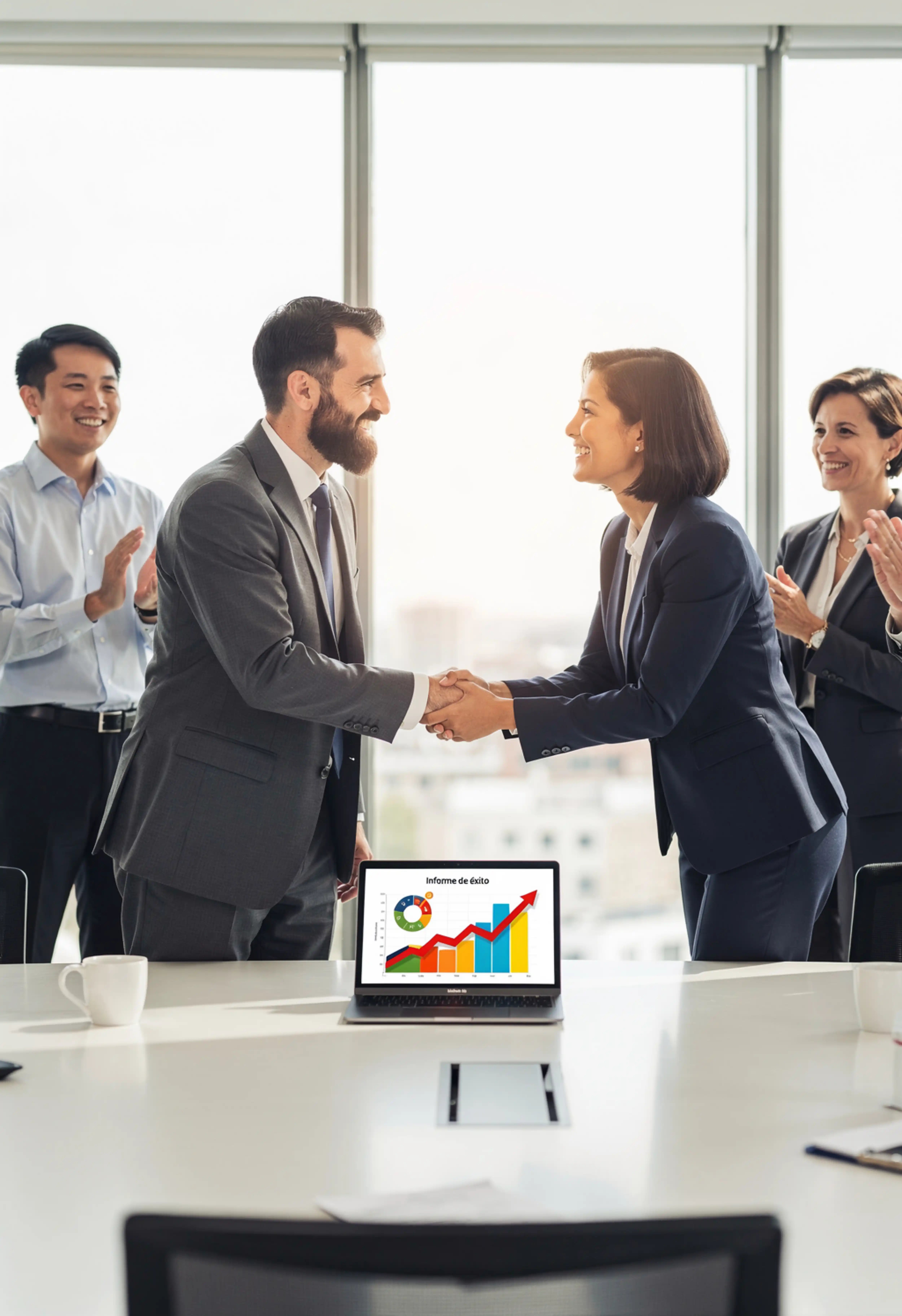 Brand sponsorship negotiation in corporate conference room