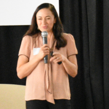 Cherie speaking, photo 1