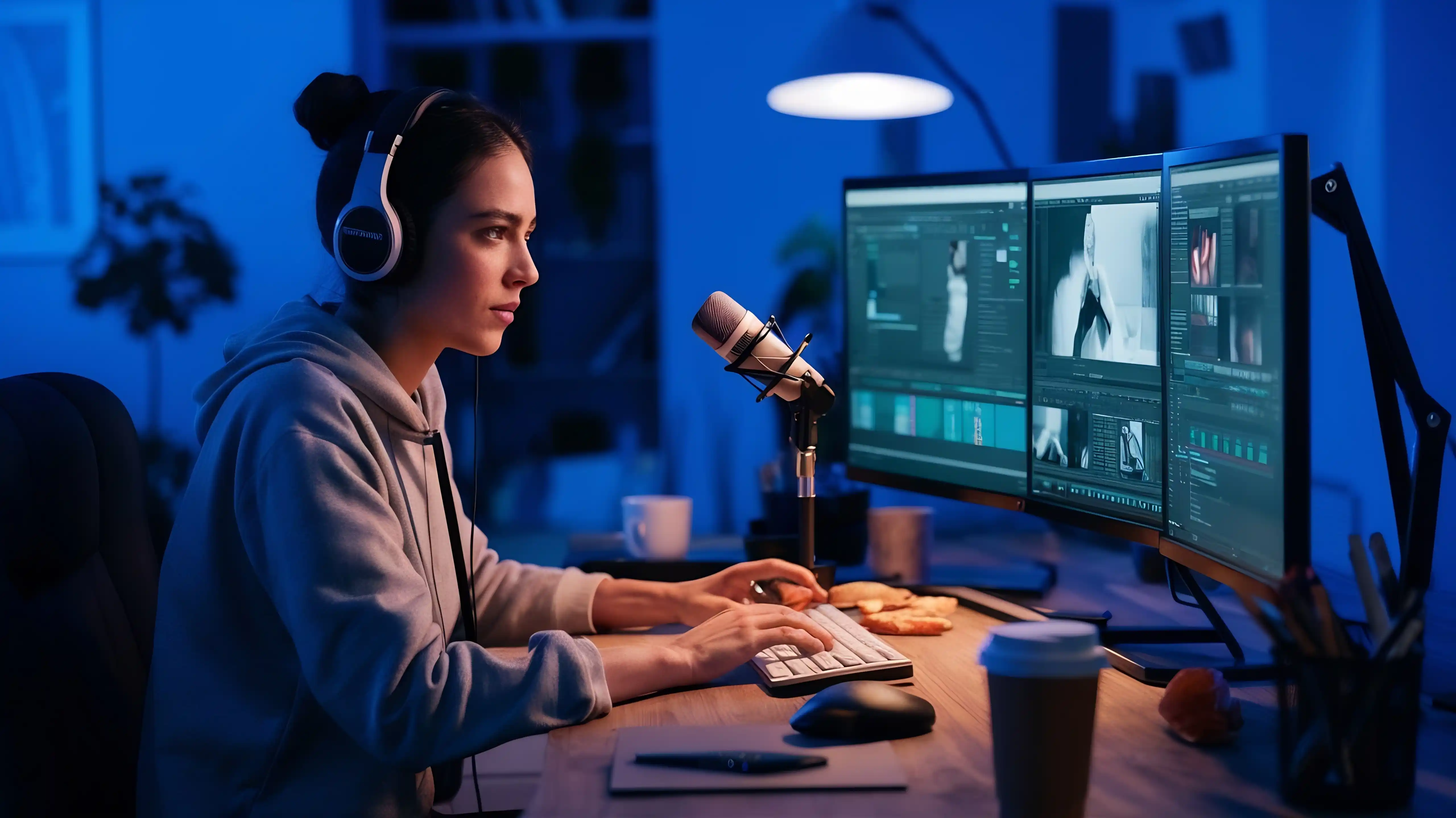 Audio and video editing studio